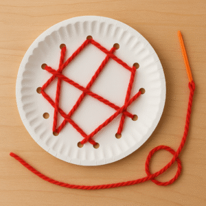 Paper-Plate Lacing Card