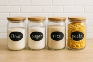 DIY chalkboard label organization jars