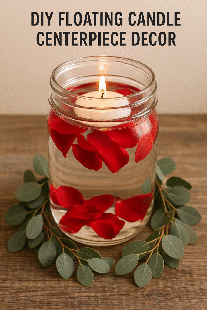 DIY floating candle centerpiece decor