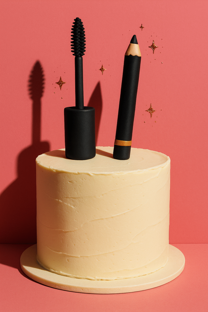 Mascara and Eyeliner Cake Toppers
