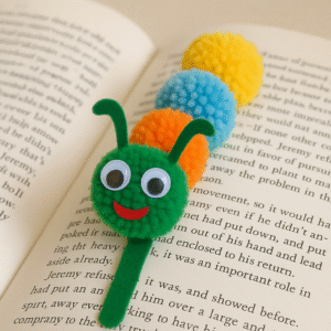 Pom-Pom Caterpillar Bookmark