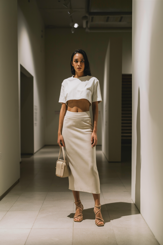 Boxy Crop Top & Midi Skirt
