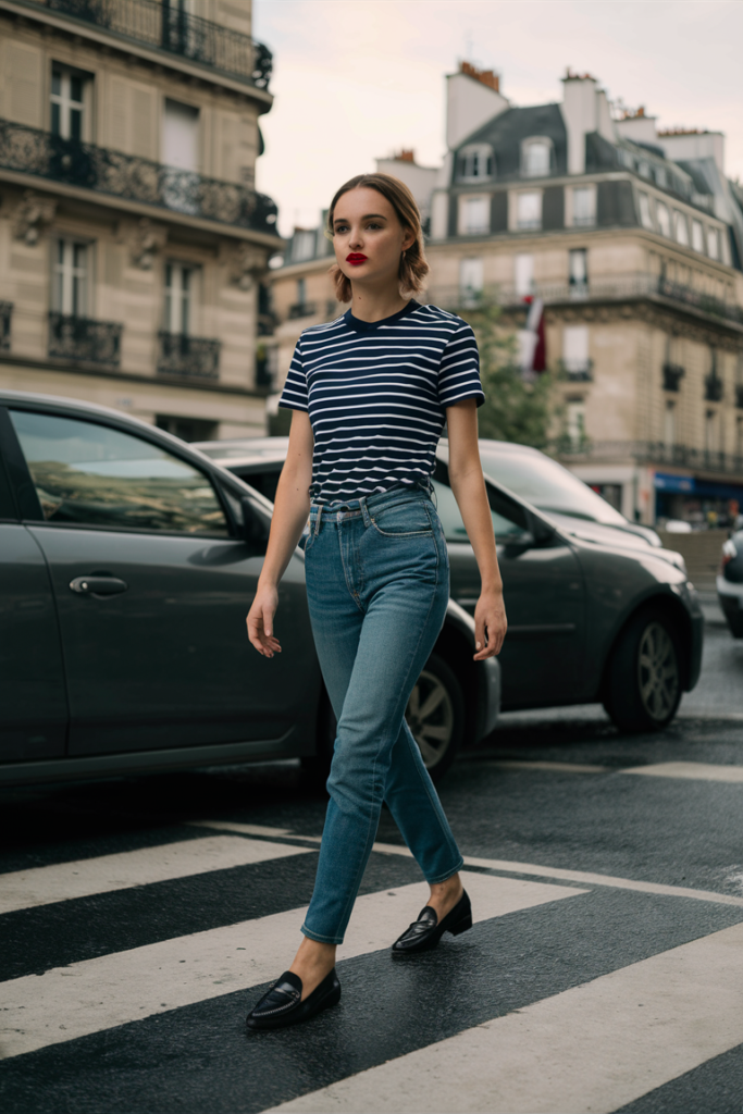 Breton Stripe Tee & Slim Jeans