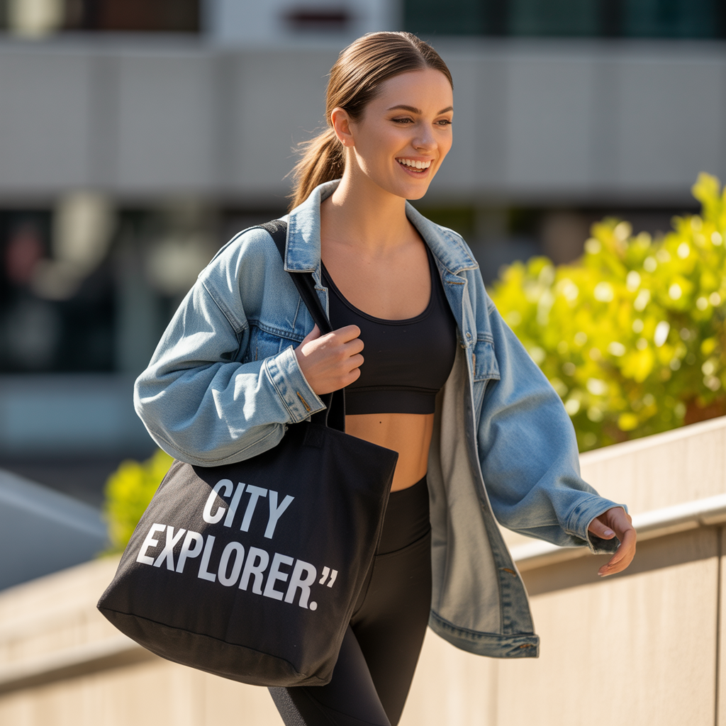 Denim Jacket Over Activewear