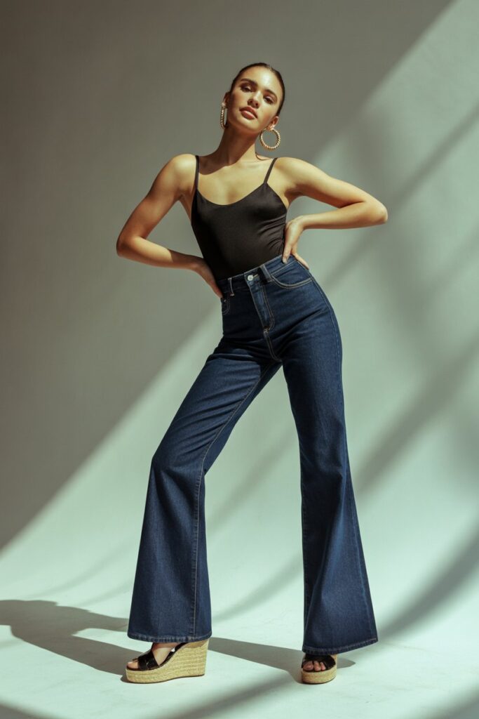 Flared Jeans With Basic Bodysuit