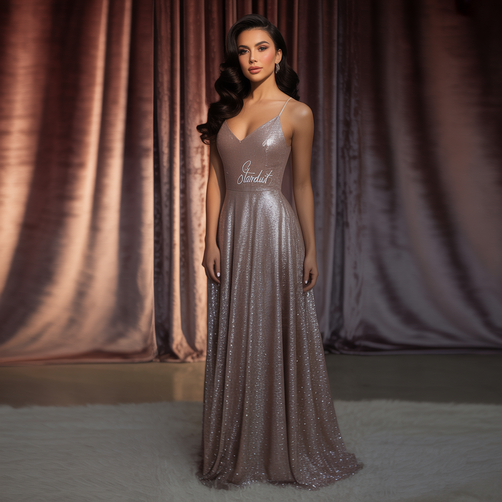 Glitter Maxi Dress + Side Part Waves
