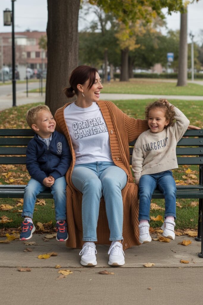 Graphic Tee & Oversized Cardigan