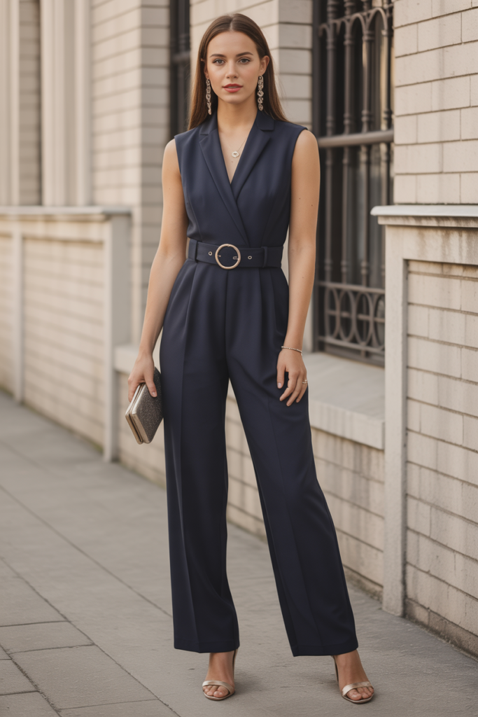 Jumpsuit with a Belted Waist 
