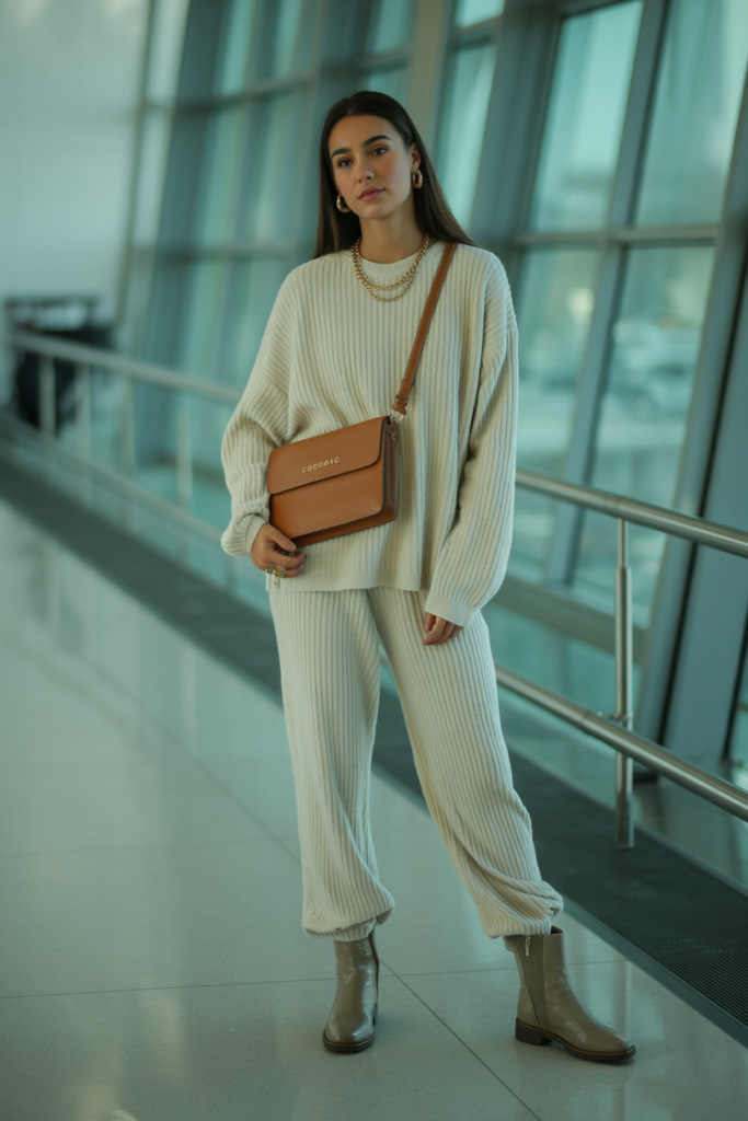 Knit Co-Ord Set With Ankle Boots