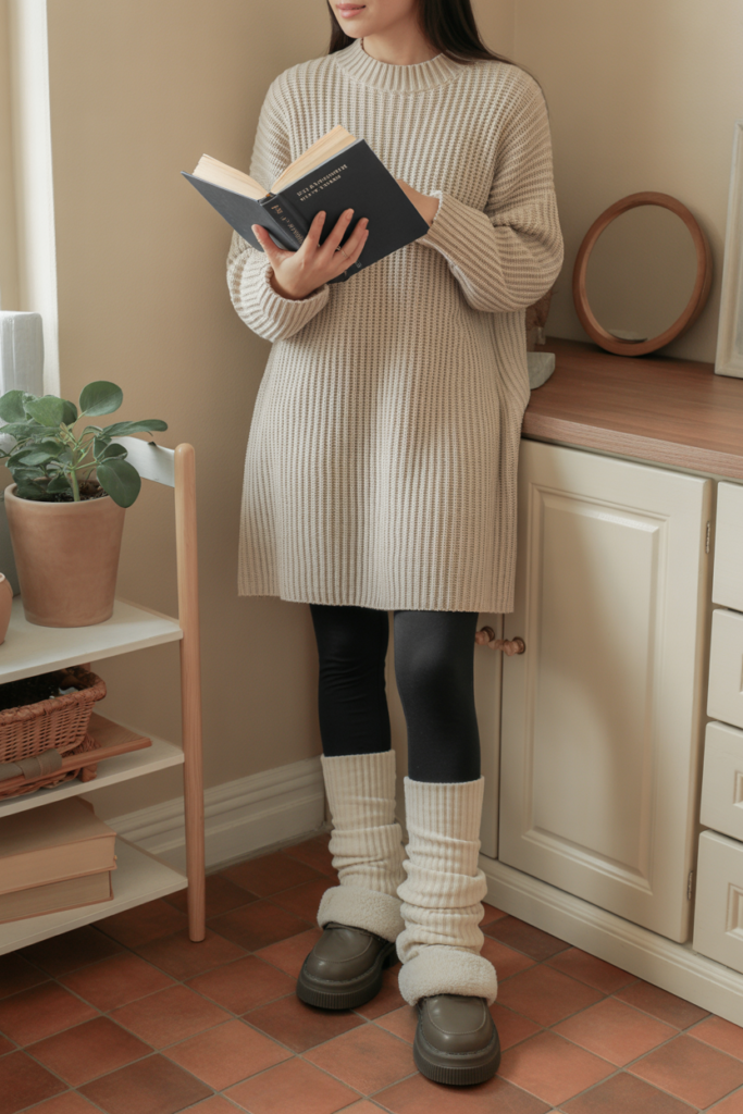 Knit Tunic + Leggings + Knee-High Socks