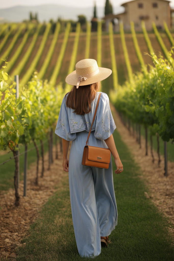 Lightweight Jumpsuit With Wide-Brim Hat