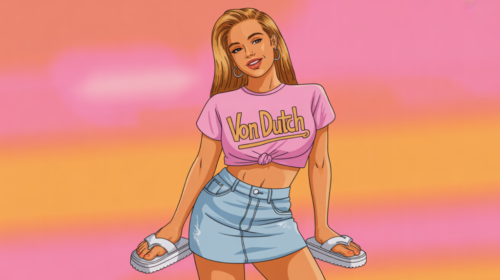 Logo Tank With Mini Skirt And Platform Flip-Flops