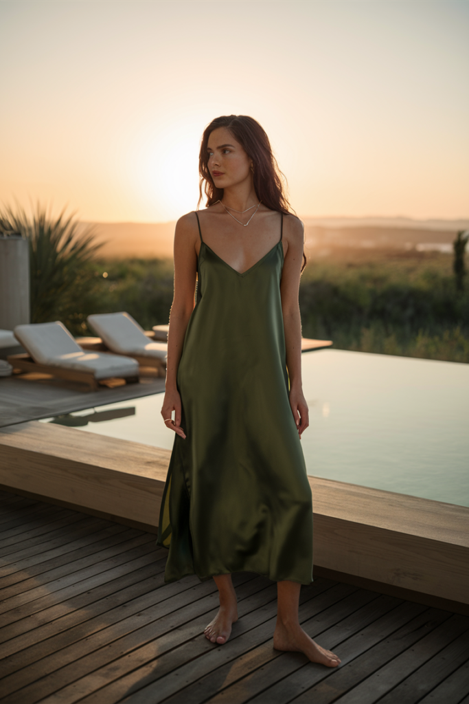 Minimalist Slip Dress in Solid Color