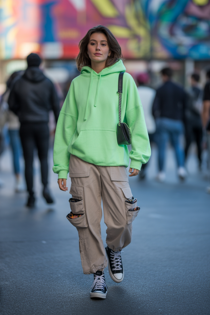 Oversized Hoodie With Cargo Pants