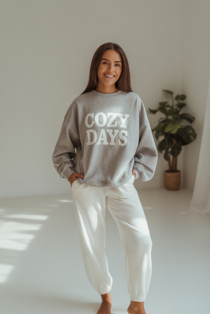 Oversized Sweatshirt With White Joggers