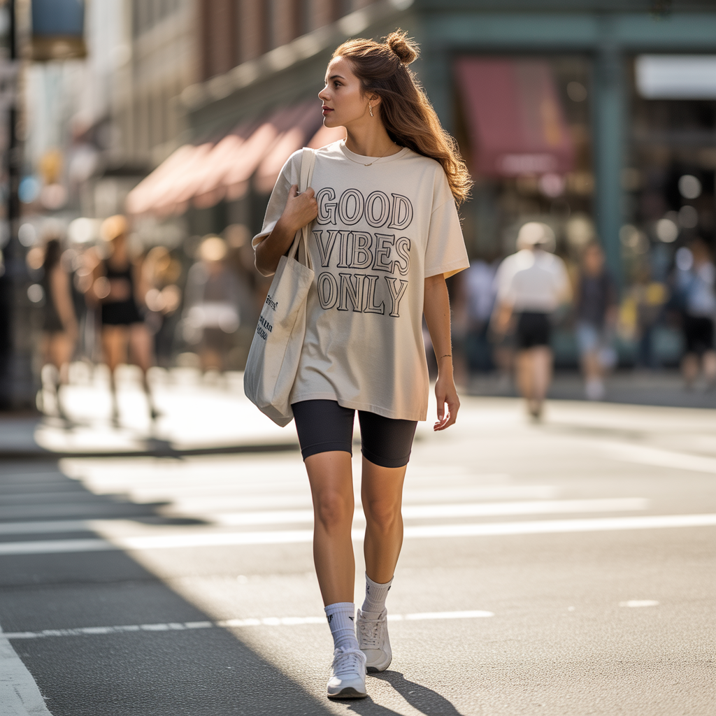 Oversized Tee and Biker Shorts