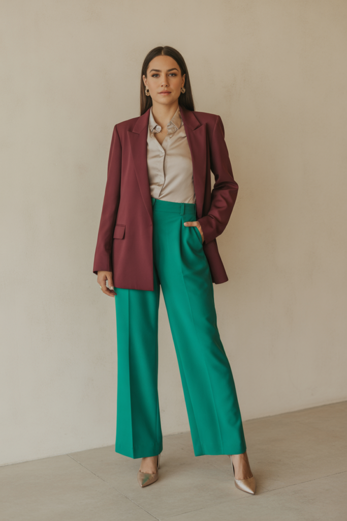 Pant Suit in Bold Colors
