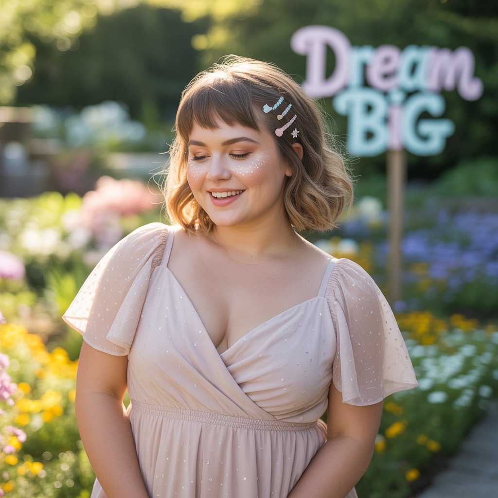 Pastel Romper + Star Clip Hair Accents For A Pixie Look
