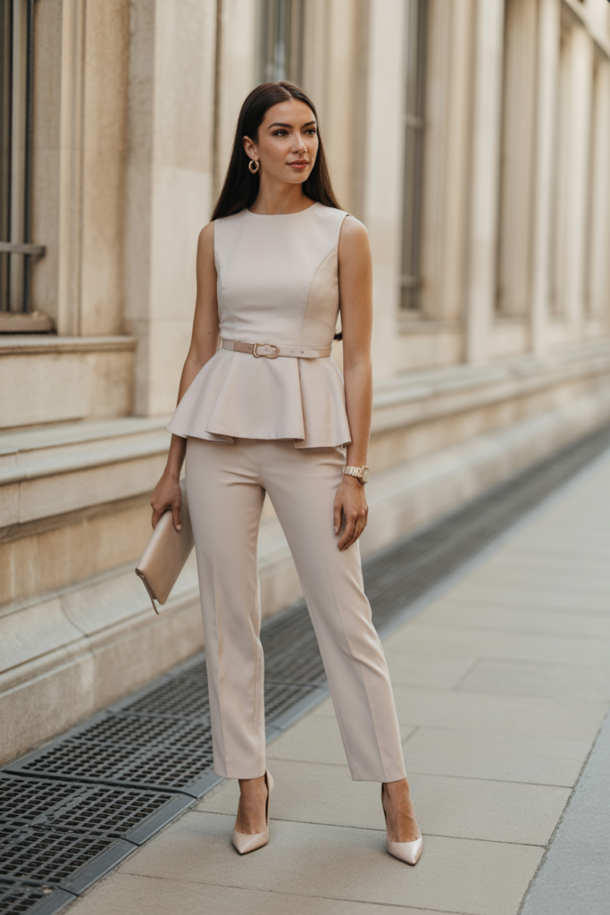 Peplum Top with Trousers