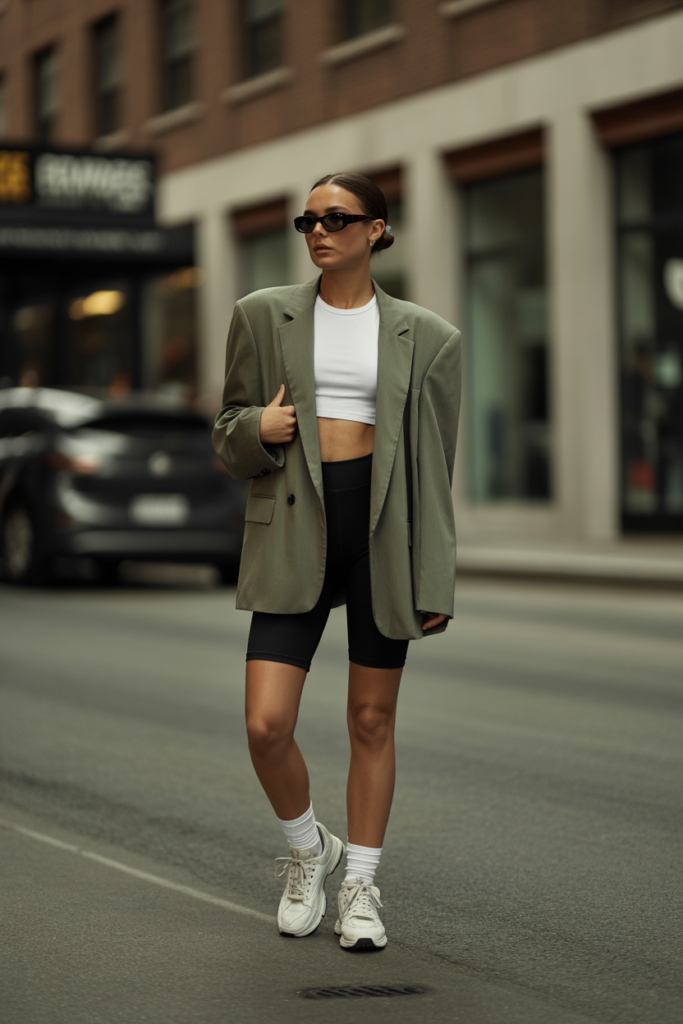 Slouchy Blazer + Bike Shorts