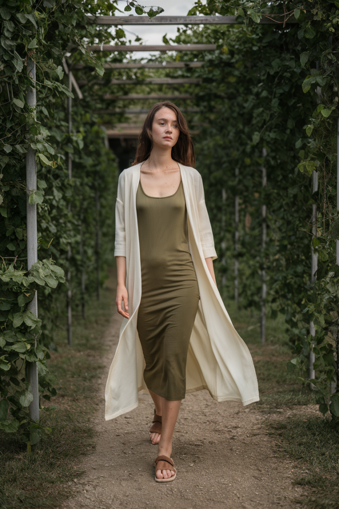 Tank Dress with Lightweight Duster