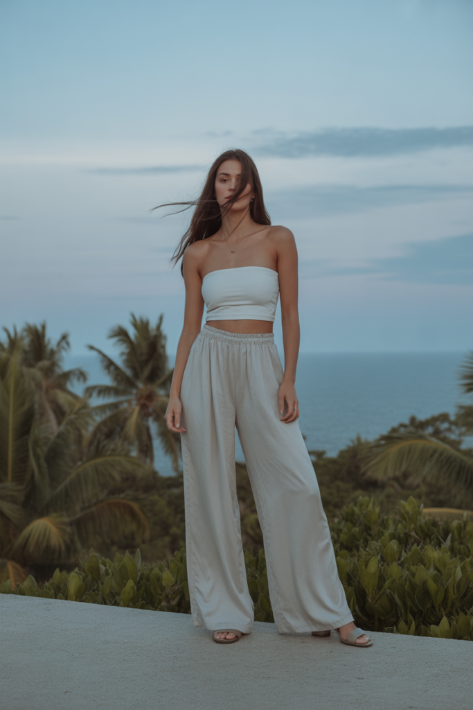 Tube Top + Palazzo Pants