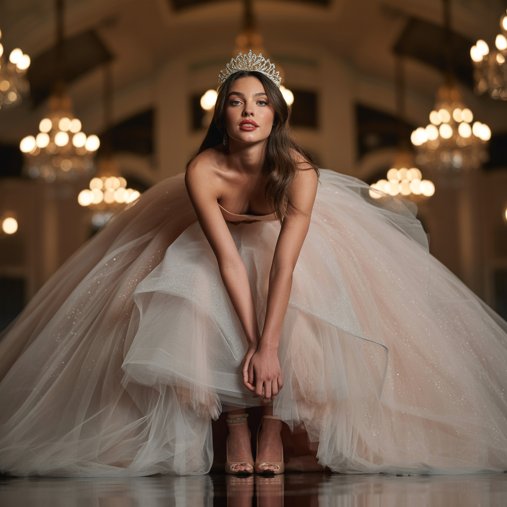 Tulle Ball Gown + Tiara