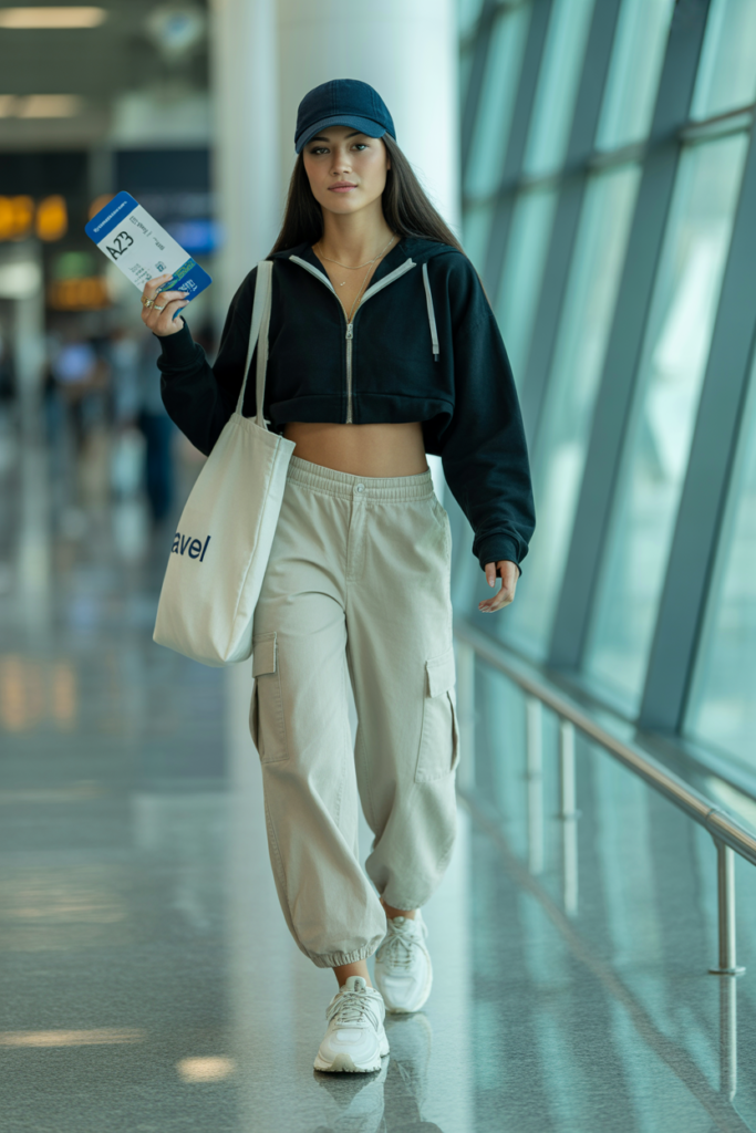 Zip-Up Hoodie With Cargo Pants