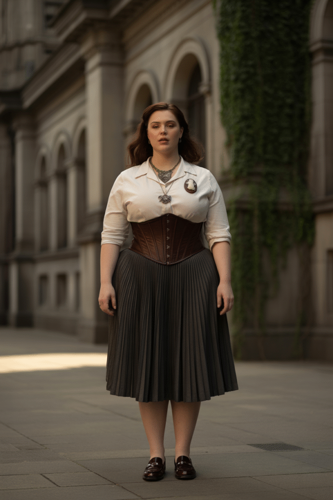 Dark Academia Skirt With Blouse