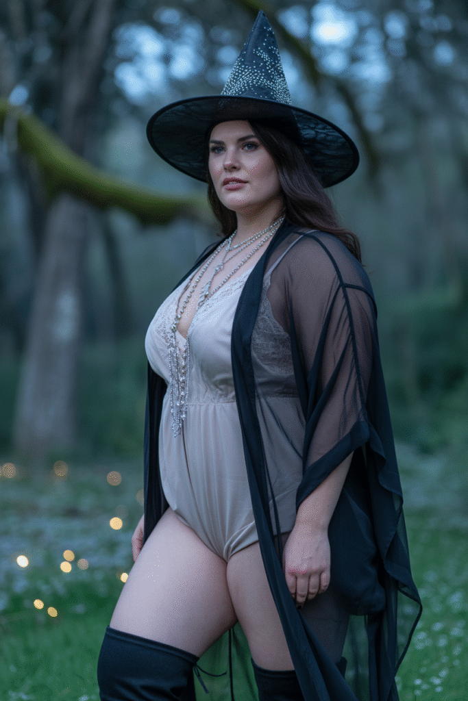 Witchy Kimono With Lace Romper