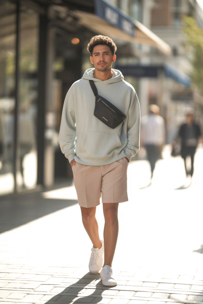 Hoodie and Tailored Shorts
