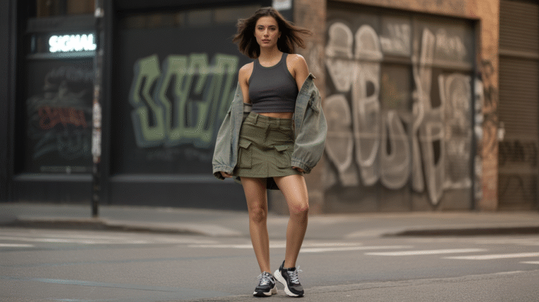 cargo skirt outfit ideas