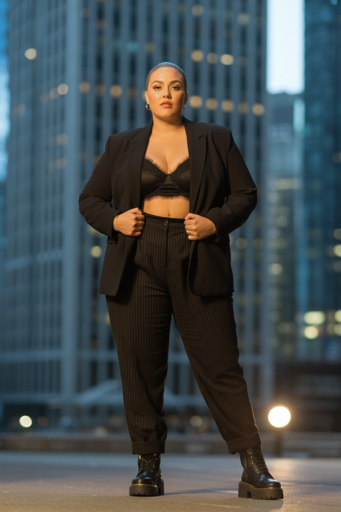 Black Blazer With Bralette