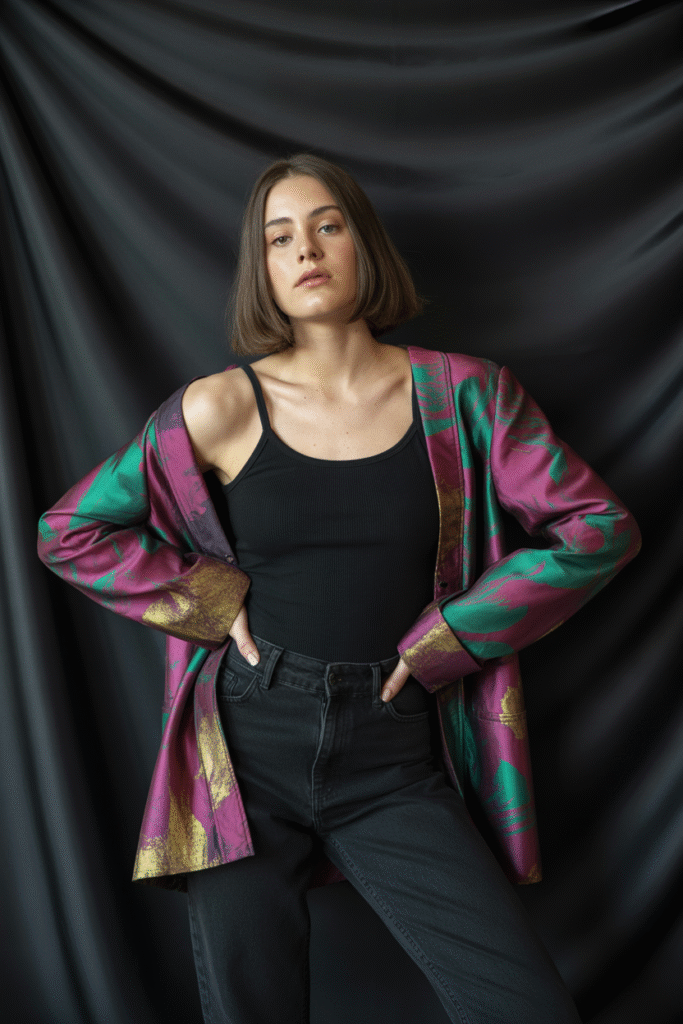 All-Black Base with a Statement Jacket