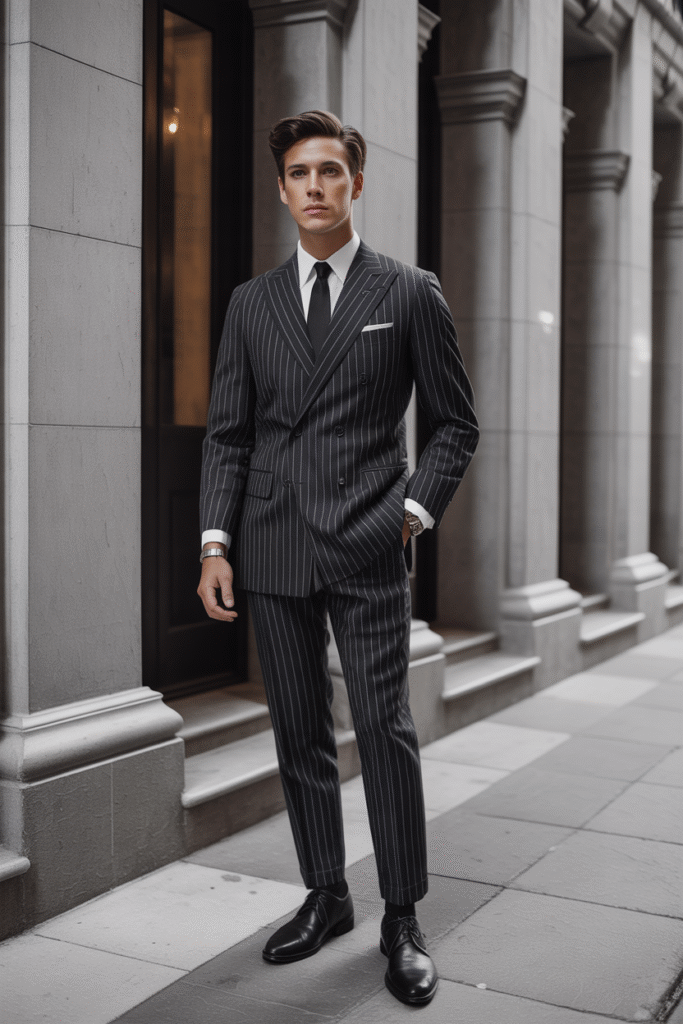 Pinstripe Suit for Vintage Appeal