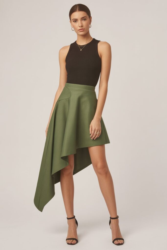 Asymmetrical Skirt + Fitted Top