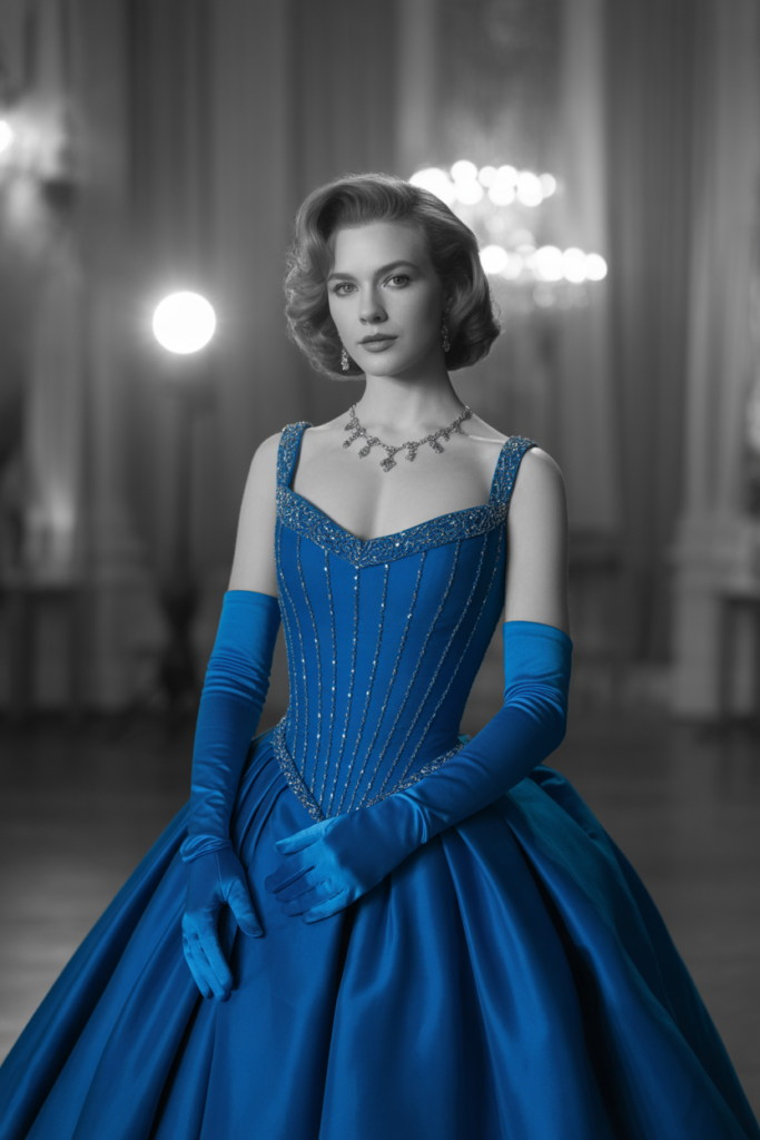 Ball Gown With Long Gloves
