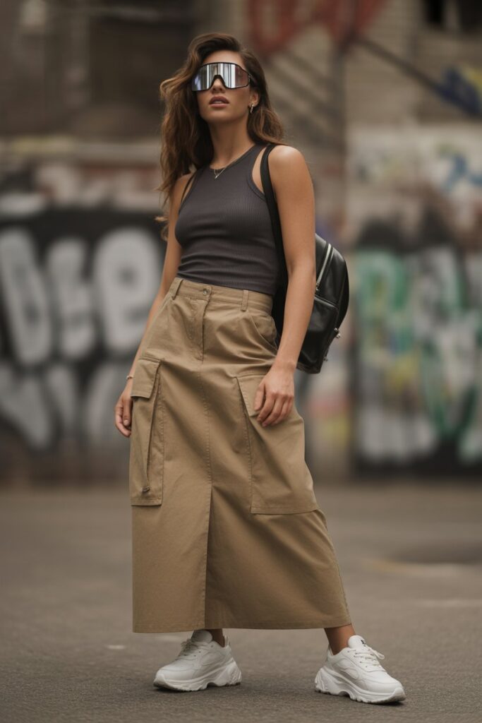 Cargo Skirt + Tank Top For Urban Explorer Look