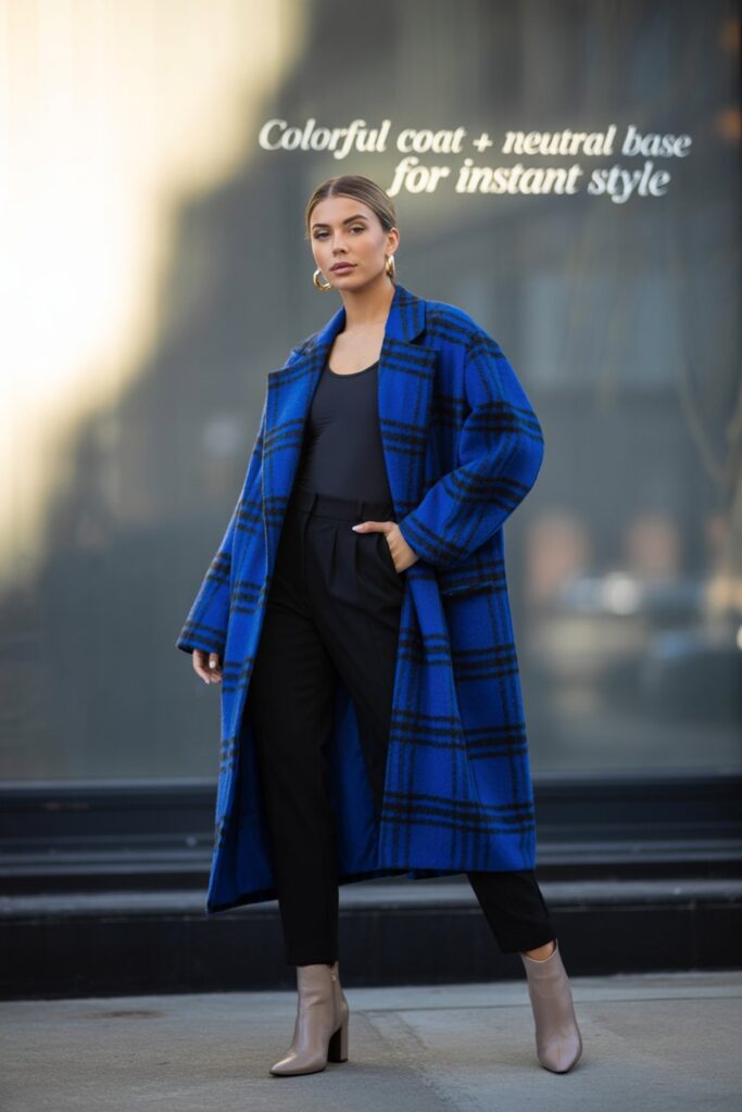 Colorful Coat + Neutral Base For Instant Style