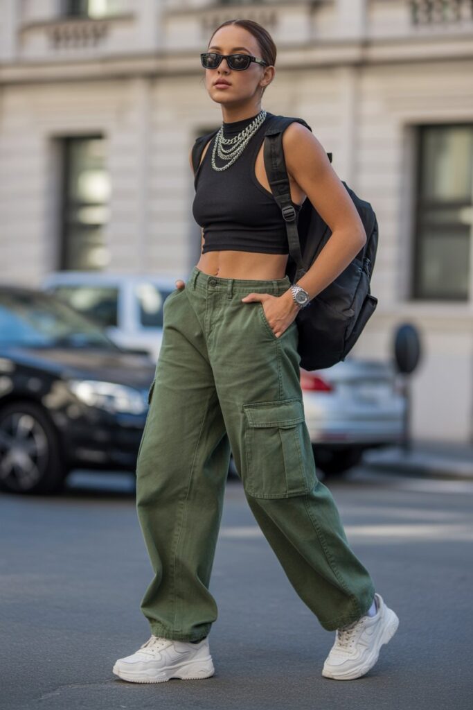 Crop Top + Cargo Pants