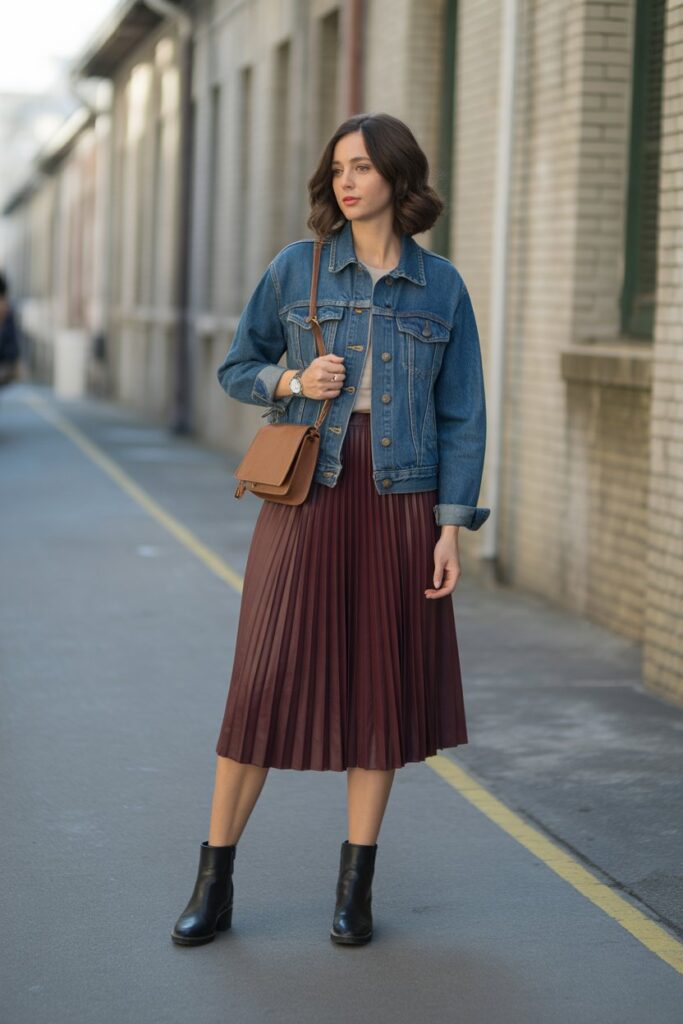 Denim Jacket + Midi Skirt