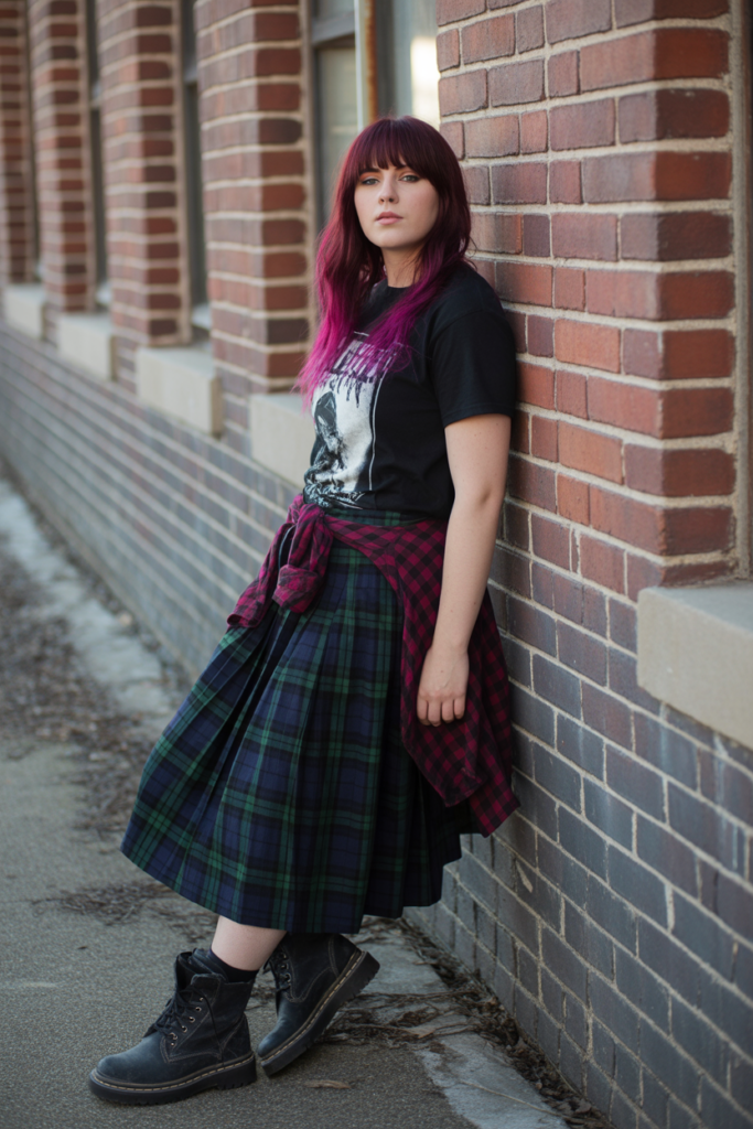 Grunge With Plaid Pleats
