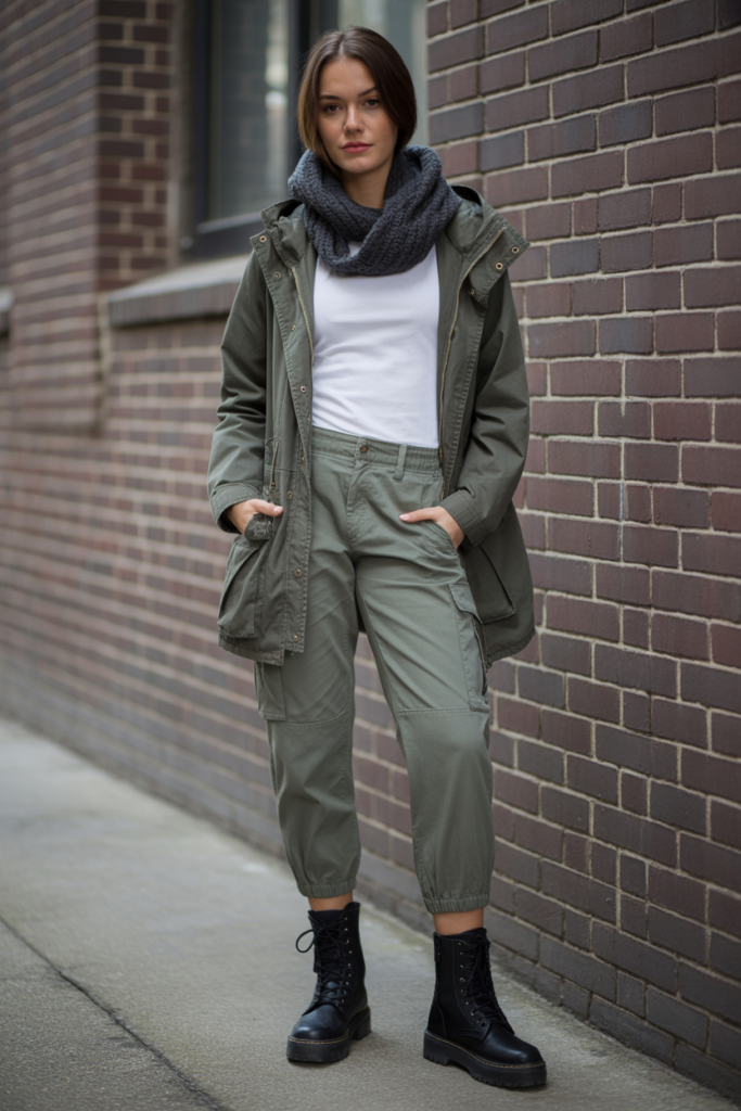 Hooded Parka + Cargo Pants