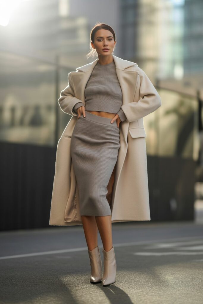Knit Pencil Skirt + Matching Sweater Set