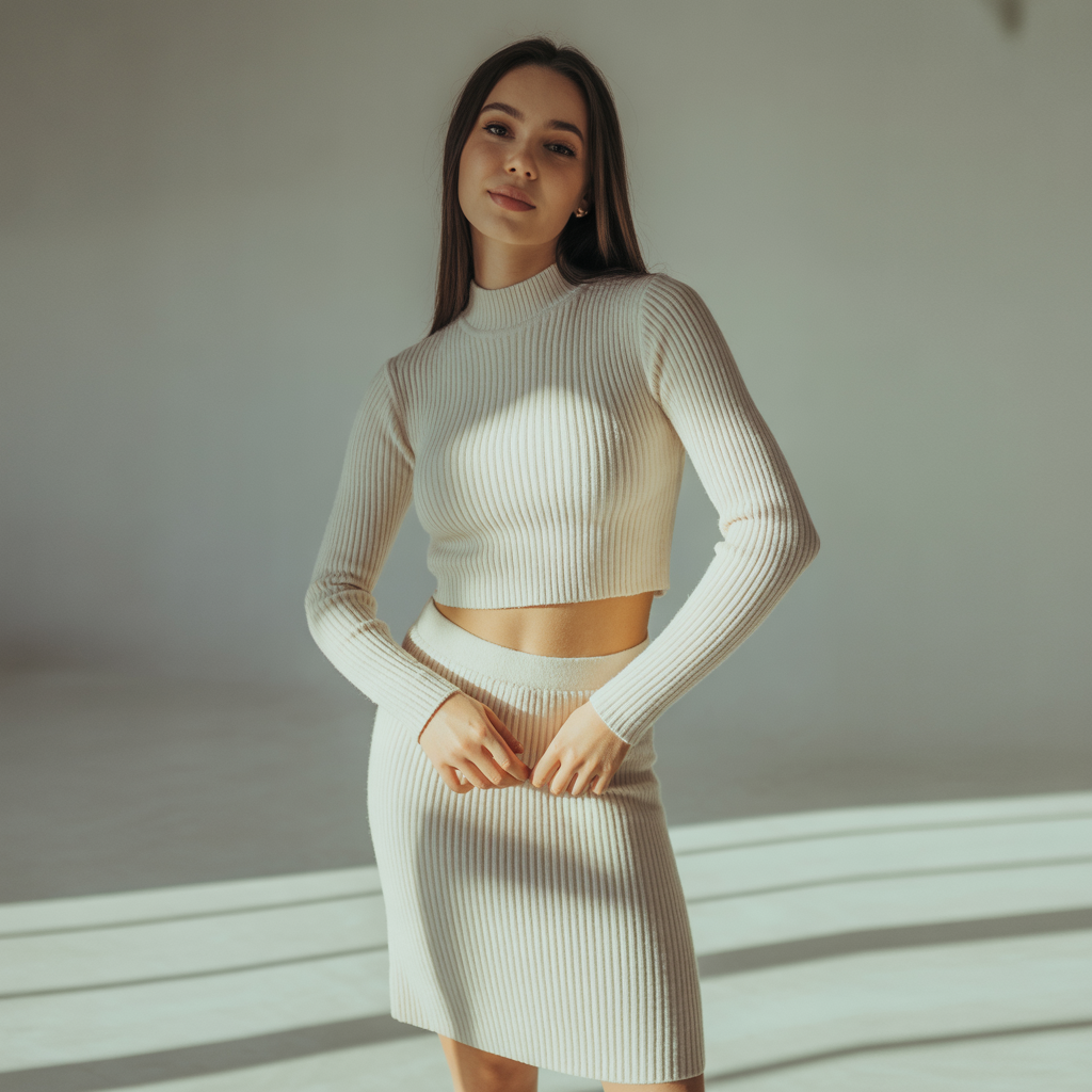 Knit Skirt with a Matching Top