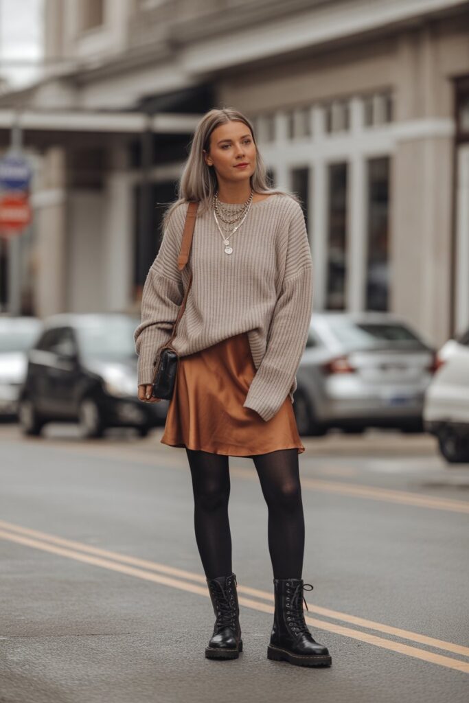 Layered Slip Skirt Look
