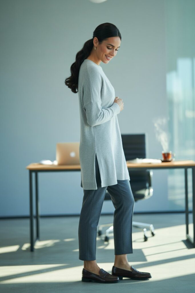 Long Sweater + Slim Pants