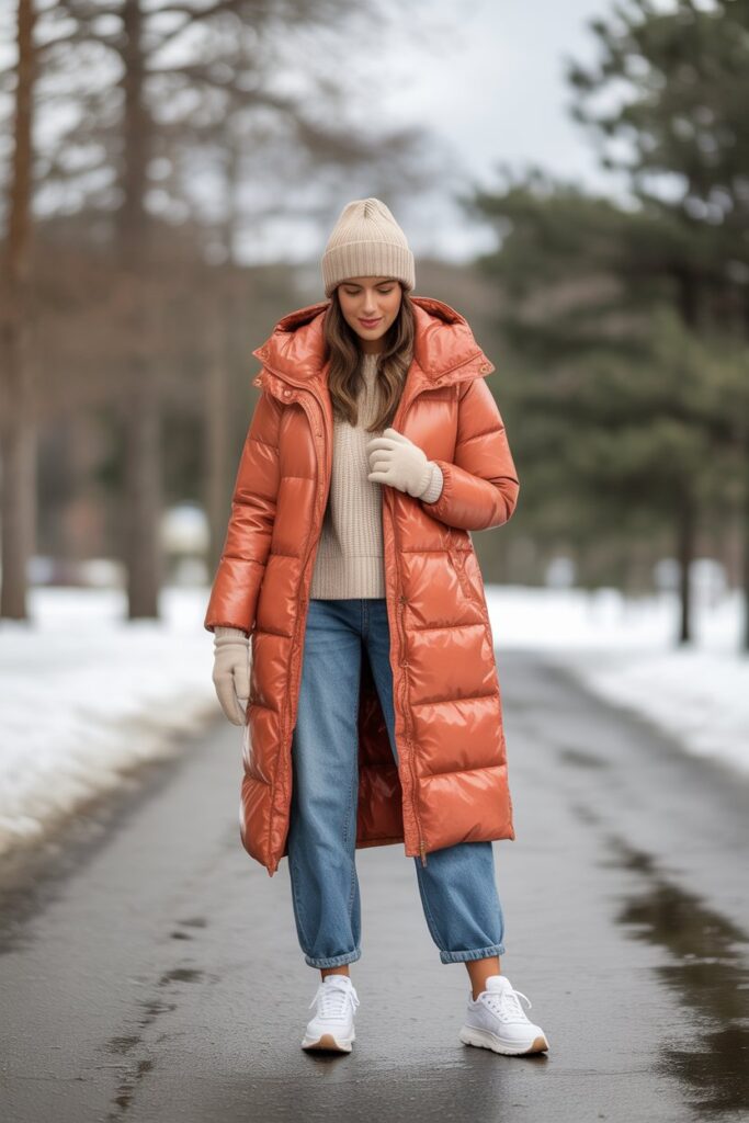 Longline Puffer Coat + Beanie