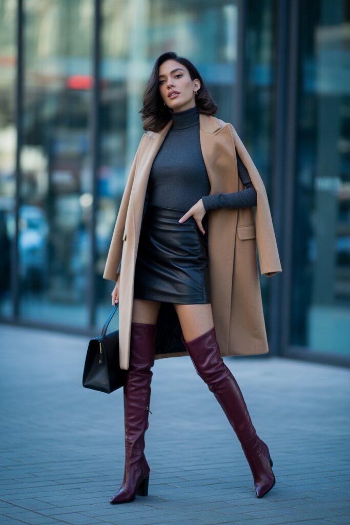 Mini Skirt + Over-The-Knee Boots