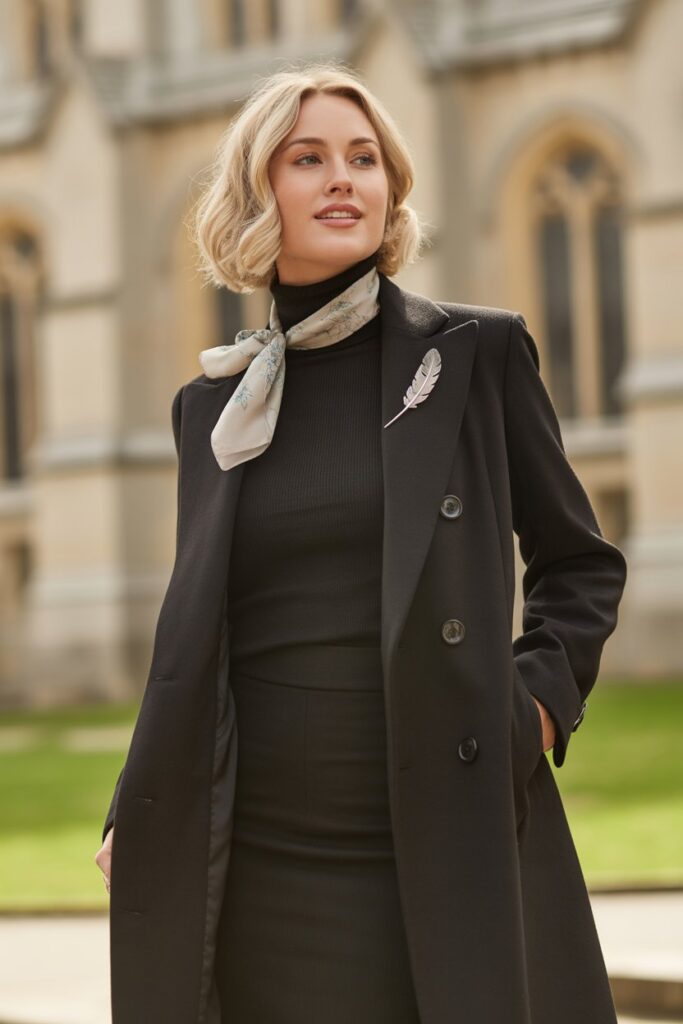 Monochrome Knit Set + Long Coat
